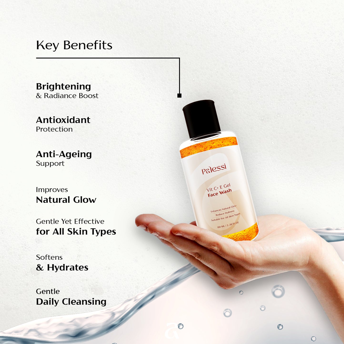 Palessi Vit C+E Gel Face Wash 100 ml