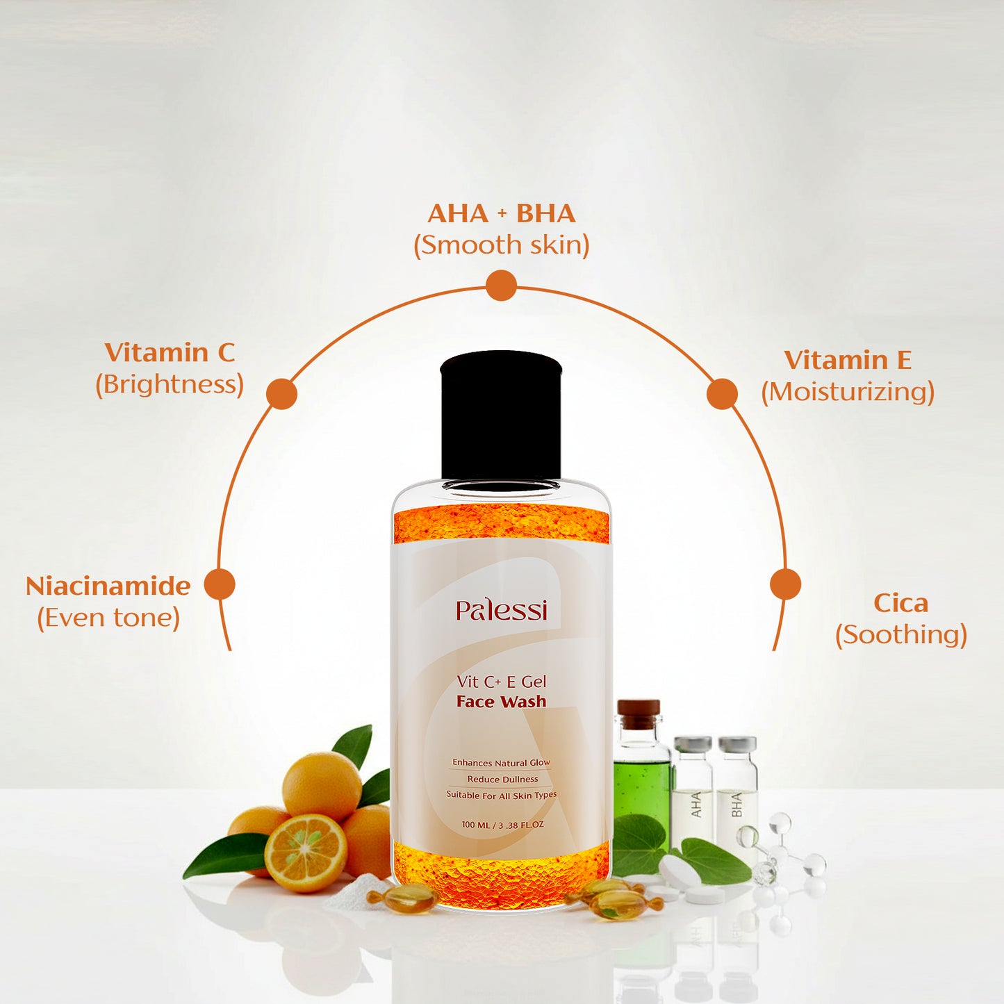 Palessi Vit C+E Gel Face Wash 100 ml