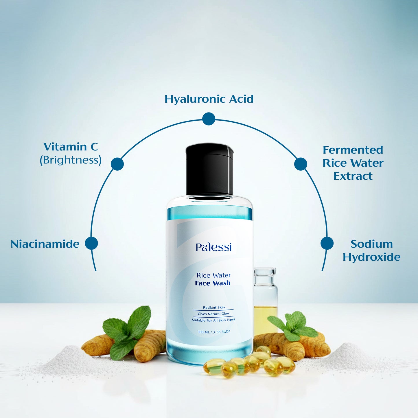 Palessi Rice Water Face Wash With Rice Water & Niacinamide  100 ml