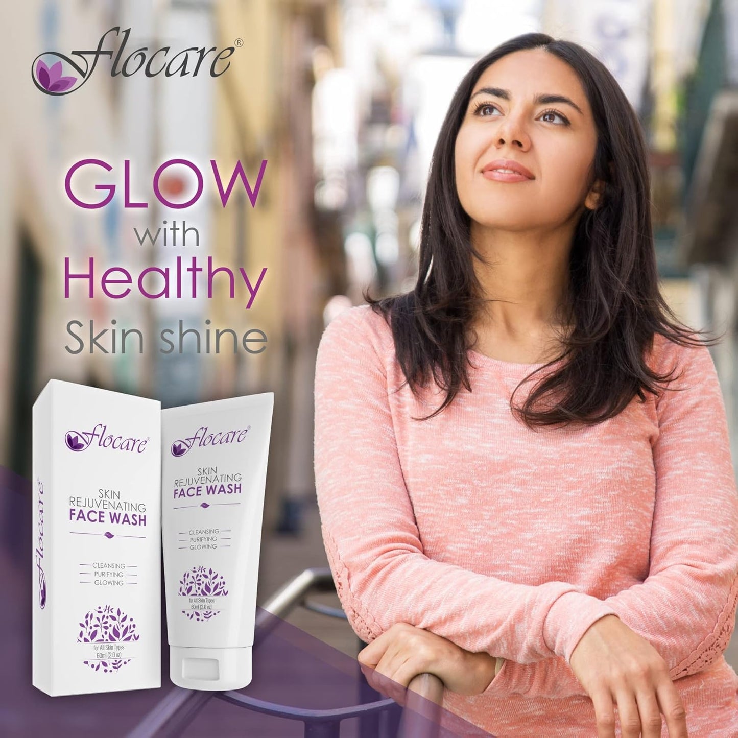FLOCARE, Face wash, Skin Rejuvenating face wash.