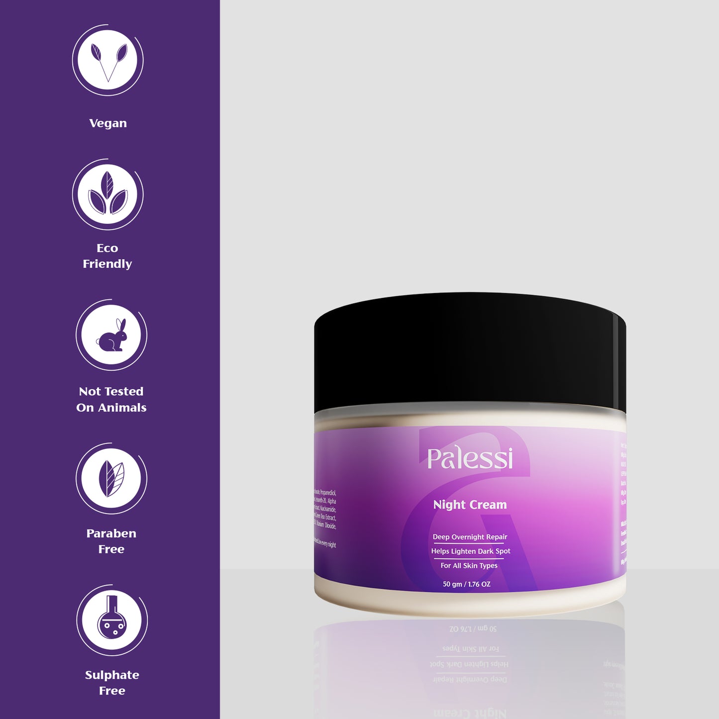 Palessi Night Cream with Alpha Arbutin, Vitamin-E, Mulberry  50 gm