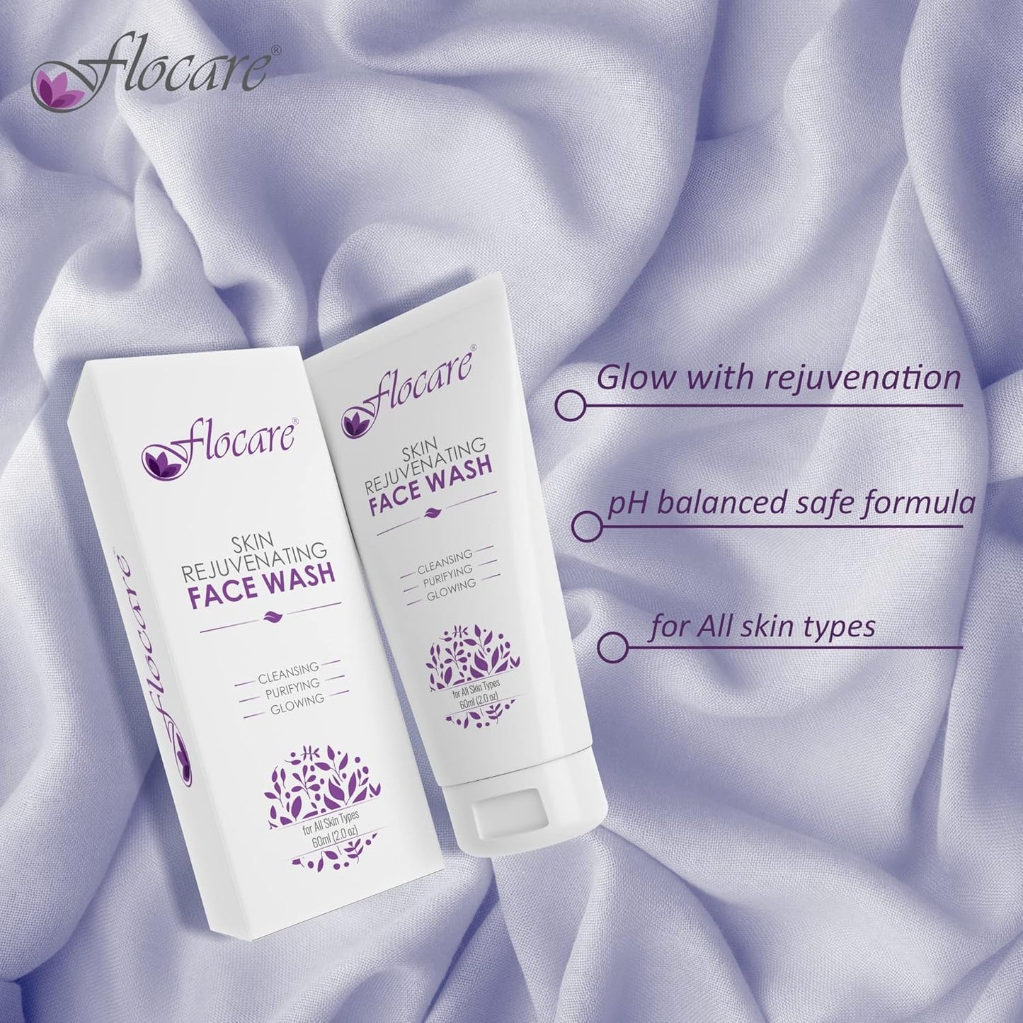 FLOCARE, Face wash, Skin Rejuvenating face wash.